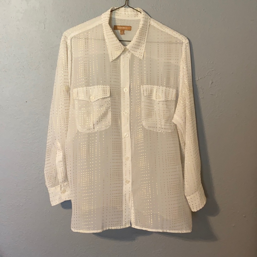 Ellen Tracy Cream & Gold Shirt